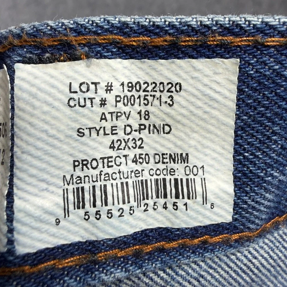 LAPCO FR Jeans Mens 42x32 Blue Protect 450 Denim Flame Resistant D-PIND Workwear